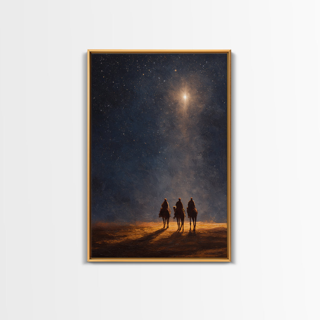 Star Of The Messiah – Framed Canvas Print – Christian Christmas Art – Christian Art Canvas – Christian Wall Art – Christmas Art
