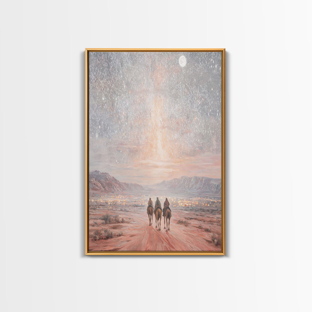 Journey By Starlight – Framed Canvas Print – Christian Art Canvas – Christian Wall Art – Christmas Art – Christian Christmas Decor