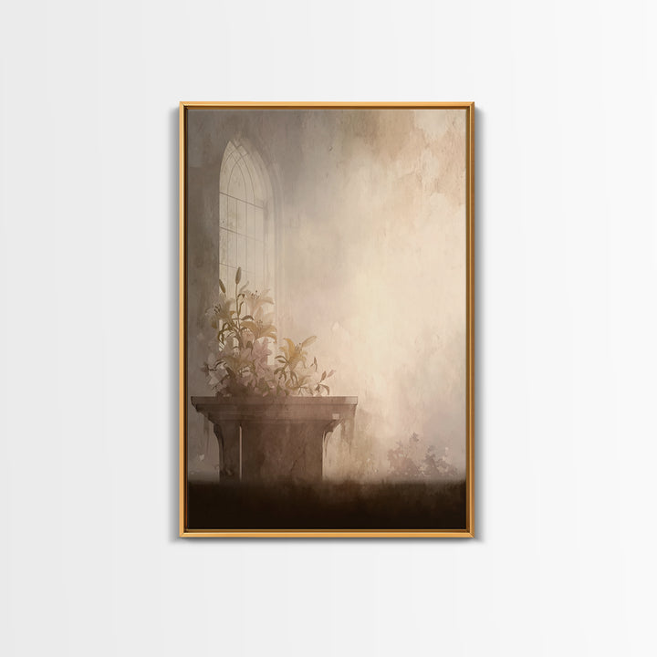 Quiet Chapel Grace – Framed Canvas Print – Christian Art Canvas – Christian Wall Art – Vintage Christian Art – Christian Painting – Christi