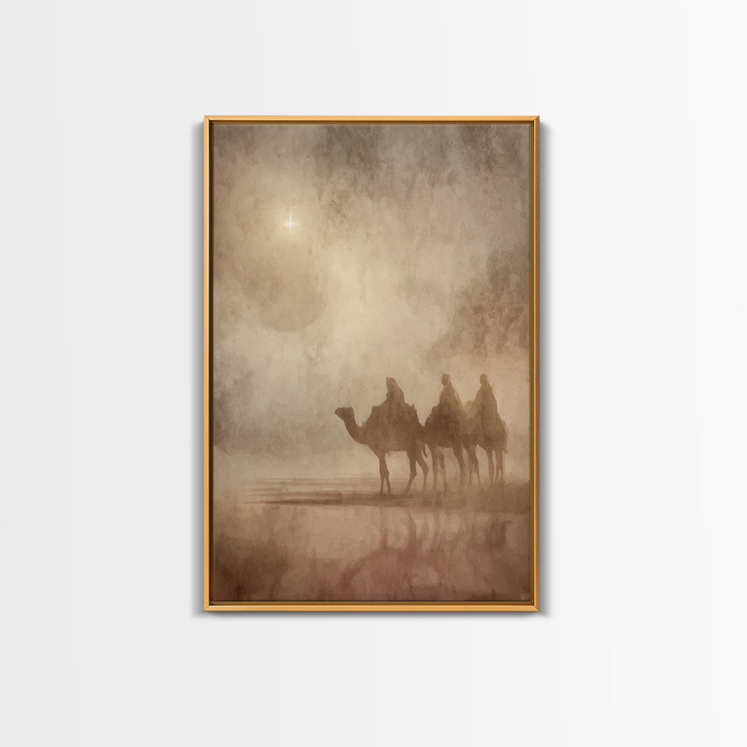 Three Kings Path – Framed Canvas Print – Christian Wall Art – Christmas Art – Christian Art Canvas – Christian Christmas Art