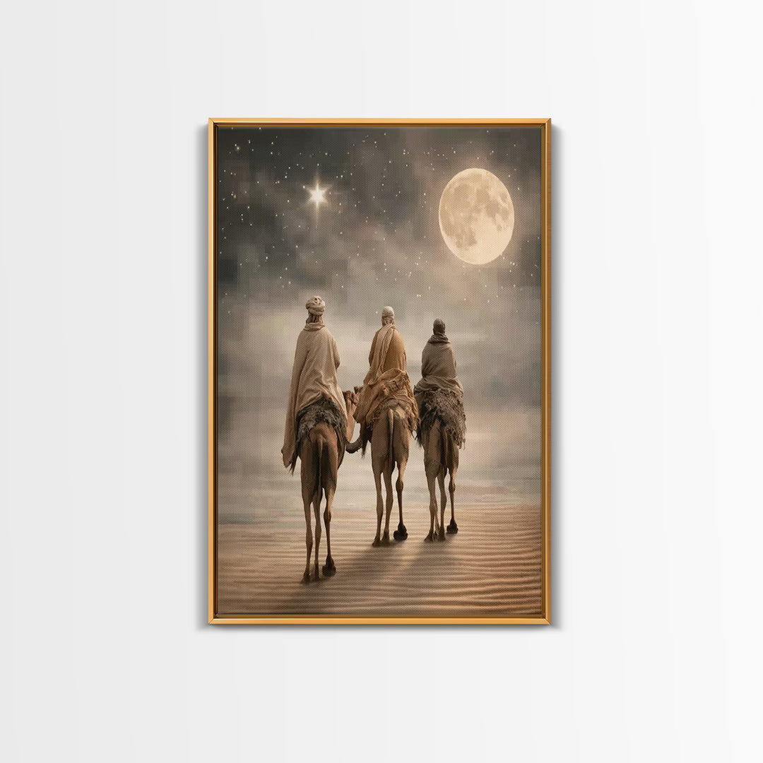 Holy Desert Light | Framed Canvas Print | Christian Wall Art | Subtle Christian Art | Christmas Art Prints | Jesus Christmas Art | Christia