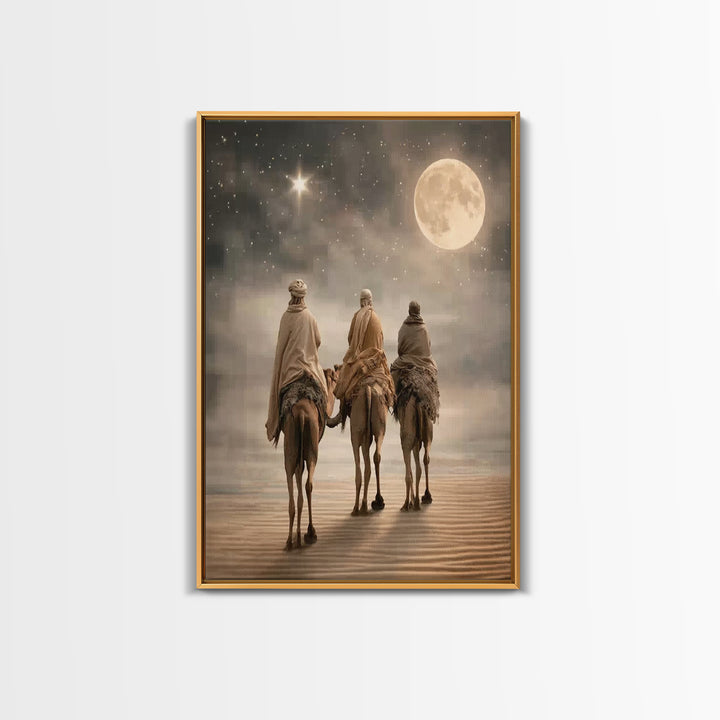 Holy Desert Light | Framed Canvas Print | Christian Wall Art | Subtle Christian Art | Christmas Art Prints | Jesus Christmas Art | Christia