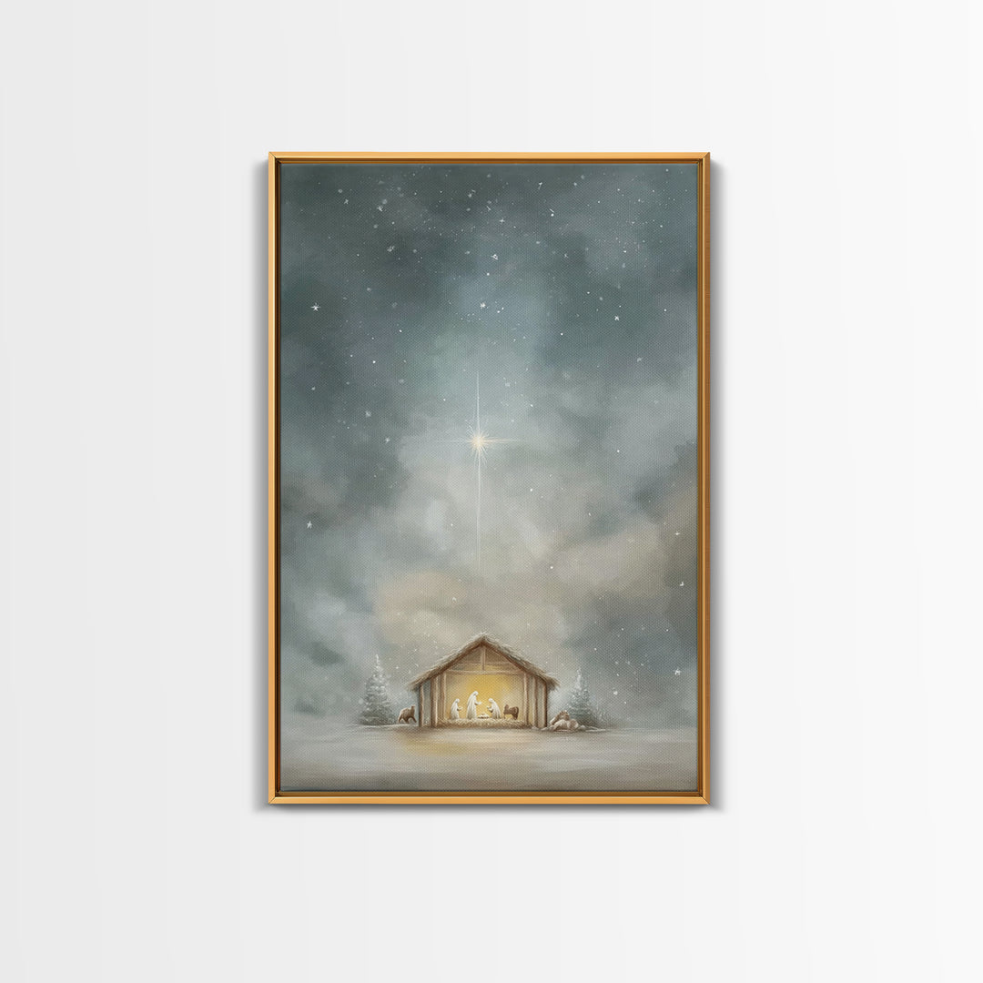 Star of Messiah – Framed Canvas Print – Christian Art Canvas – Subtle Christian Paintings – Christmas Art Framed – Jesus Christmas Art – Ch
