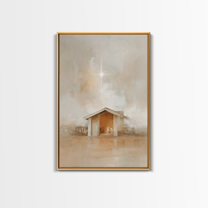 Star of Peace – Framed Canvas Print – Christian Wall Art – Christmas Art Prints – Jesus Christmas Art – Christian Art Canvas – Christian Gi