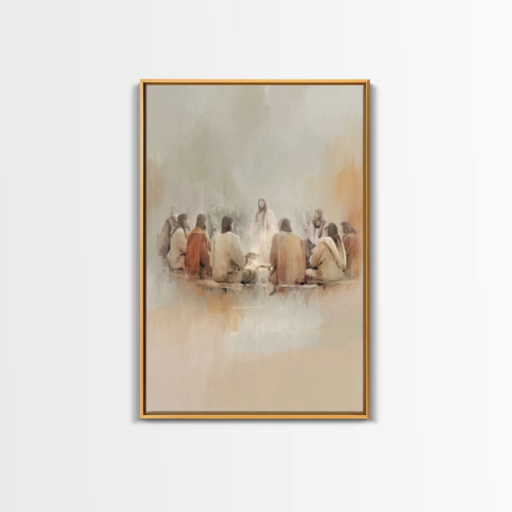 Last Supper Dawn – Framed Canvas Print – Christian Art Print – Jesus Wall Art – Modern Christian Art – Christian Paintings – Christian Deco