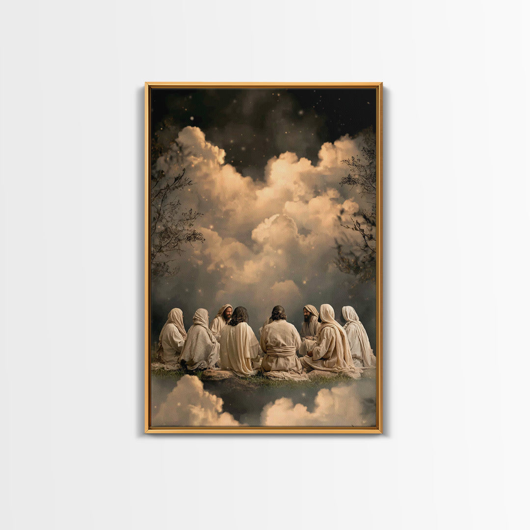 Circle Of Faith, Framed Canvas Print, Christian Art Canvas, Jesus Painting, Christian Wall Art, Moody Christian Art, Christian Christmas Ar