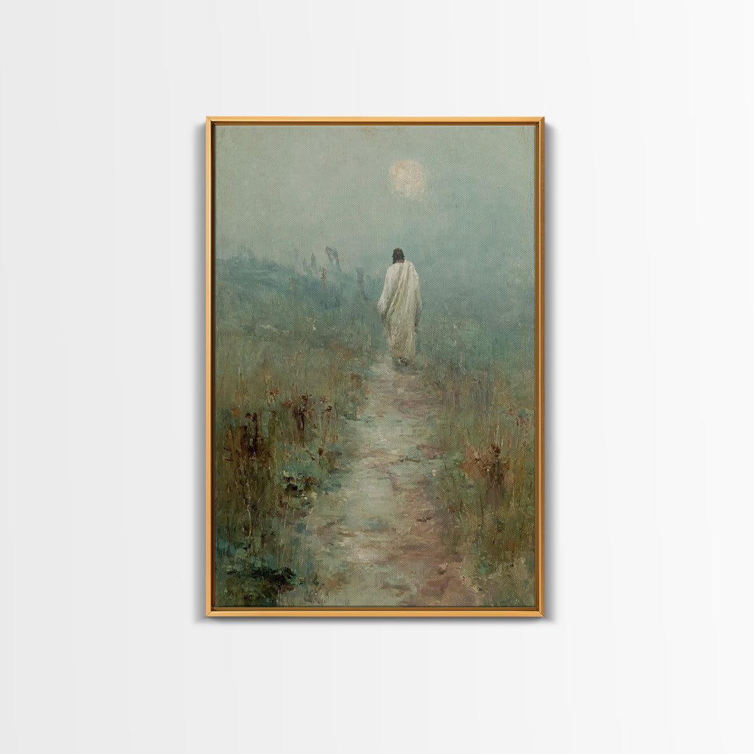 Silent Journey – Framed Canvas Print – Christian Wall Art – Christian Art Canvas – Jesus Painting – Vintage Christian Art – Christian Gift