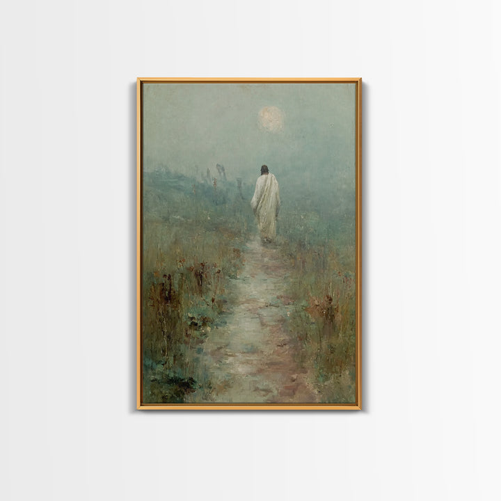 Silent Journey – Framed Canvas Print – Christian Wall Art – Christian Art Canvas – Jesus Painting – Vintage Christian Art – Christian Gift