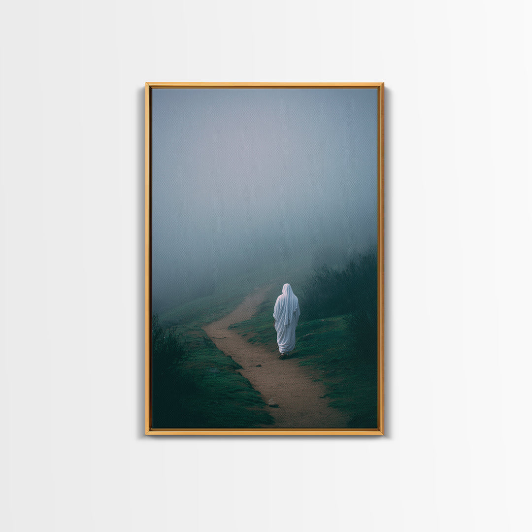 Holy Solitude, Framed Canvas Print, Christian Art Canvas, Jesus Painting, Christian Wall Art, Subtle Christian Art, Christian Decor, Christ