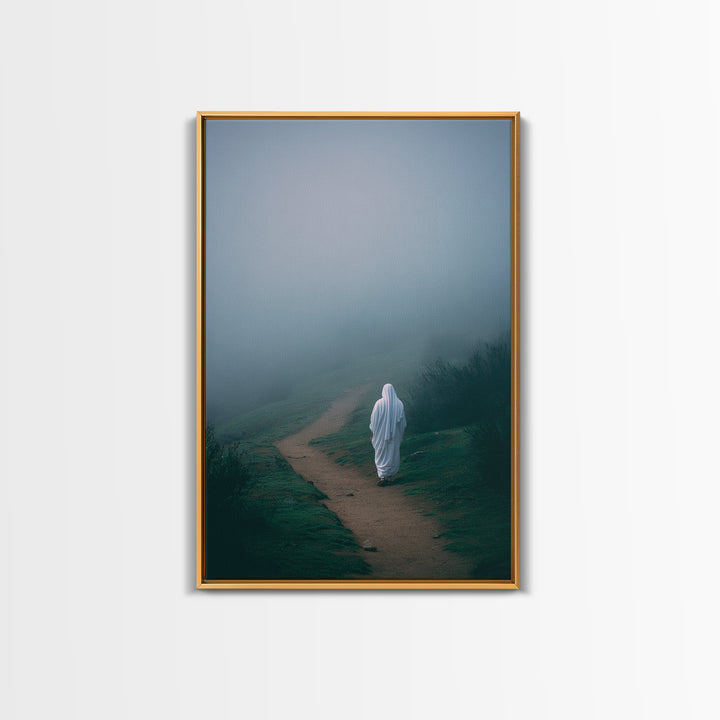 Holy Solitude, Framed Canvas Print, Christian Art Canvas, Jesus Painting, Christian Wall Art, Subtle Christian Art, Christian Decor, Christ