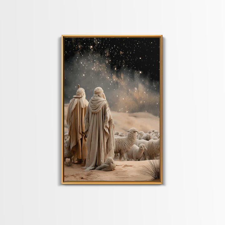 Night Watch – Framed Canvas Print – Christian Art Canvas – Christian Wall Art – Christian Christmas Art – Moody Christian Art – Christian D