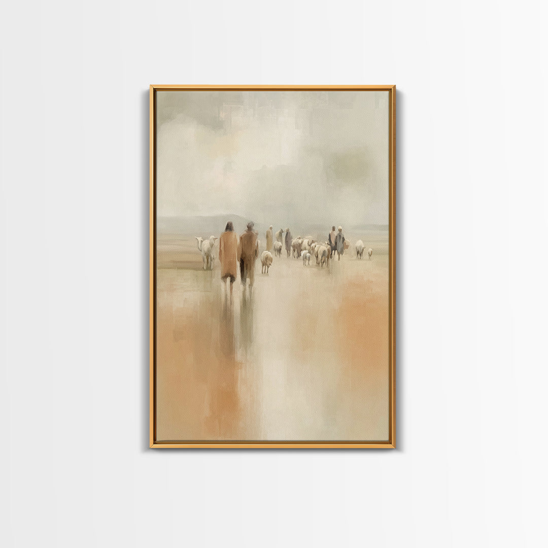 Pasture Companions, Framed Canvas Print, Christian Art Canvas, Christian Wall Art, Christian Paintings, Subtle Christian Art, Christian Chr