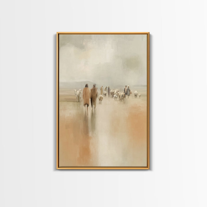 Pasture Companions, Framed Canvas Print, Christian Art Canvas, Christian Wall Art, Christian Paintings, Subtle Christian Art, Christian Chr