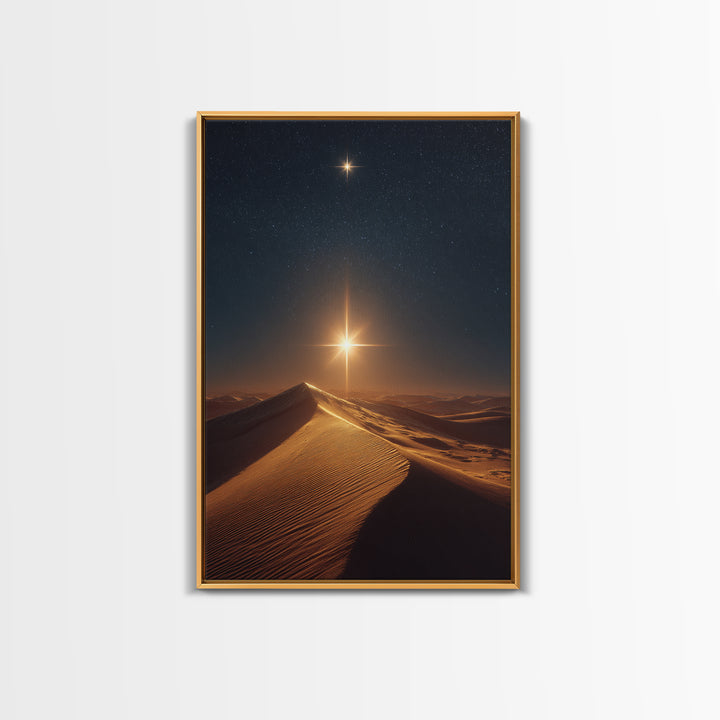 Guiding Star Peak – Framed Canvas Print – Christian Christmas Decor – Christian Art – Christmas Canvas Wall Art – Jesus Art Print