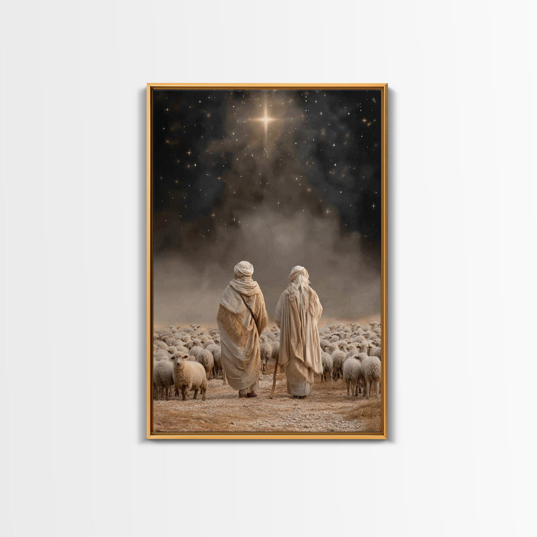 Guided By The Star – Framed Canvas Print – Christian Wall Art – Christian Christmas Art – Christian Art Canvas – Christmas Art Prints