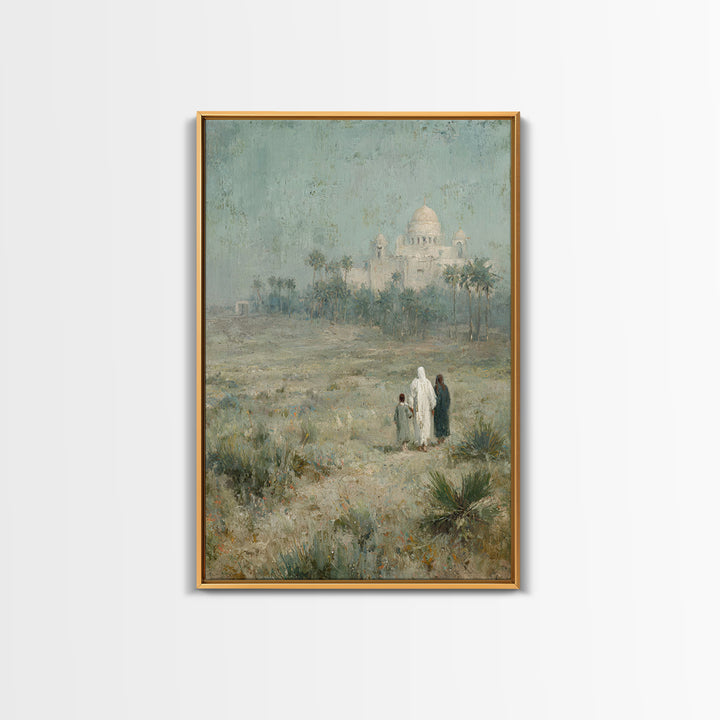 Desert Star Journey – Framed Canvas Print – Christian Wall Art – Christian Art Canvas – Christian Christmas Art – Christmas Art – Jesus Pai
