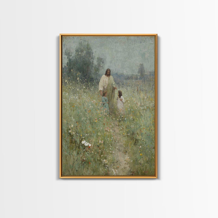 Fields Of Grace , Framed Canvas Print, Christian Art Canvas, Christian Wall Art, Jesus Painting, Christian Gift Ideas, Christian Christmas