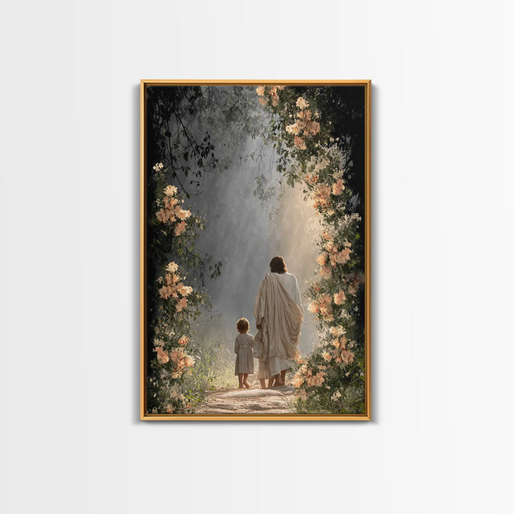 Path Of Hope – Framed Canvas Print – Christian Art – Jesus Painting – Christian Art Canvas – Christian Wall Art – Large Christian Painting
