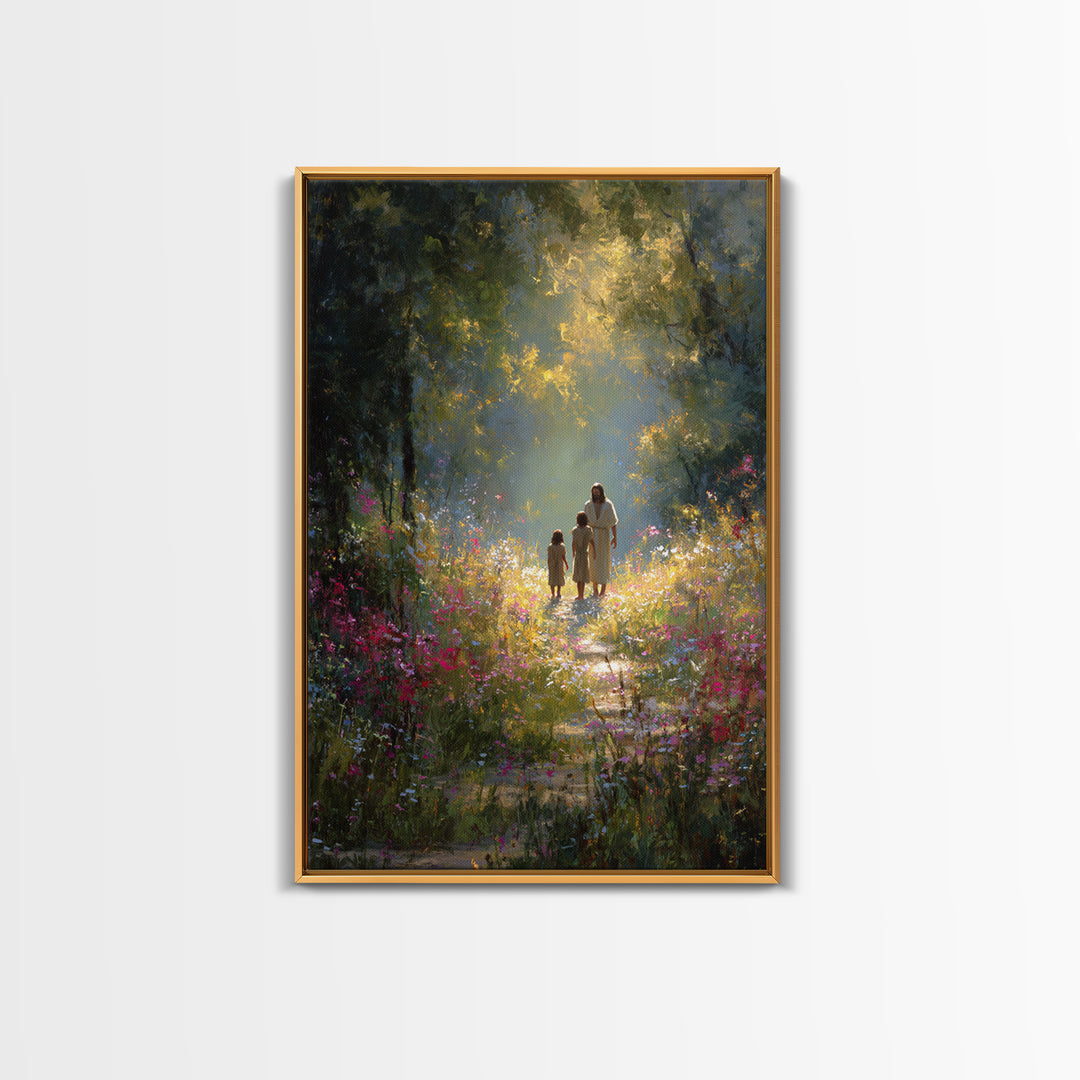 Garden Light – Framed Canvas Print – Christian Art Canvas – Jesus Painting – Christian Wall Art – Christian Decor – Christmas Art