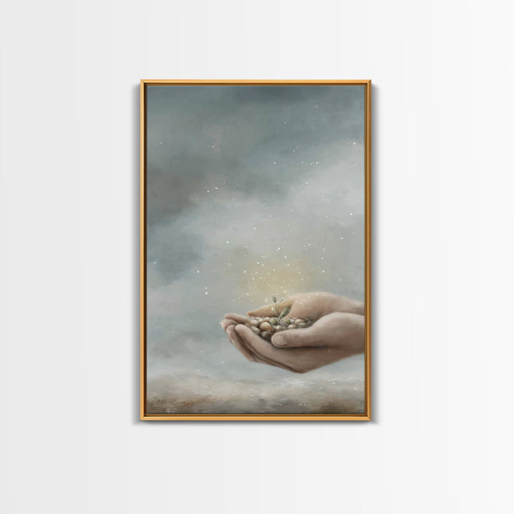 Seed Of Grace | Framed Canvas Print | Christian Wall Art | Christian Art Canvas | Christian Gift | Jesus Painting | Subtle Christian Art