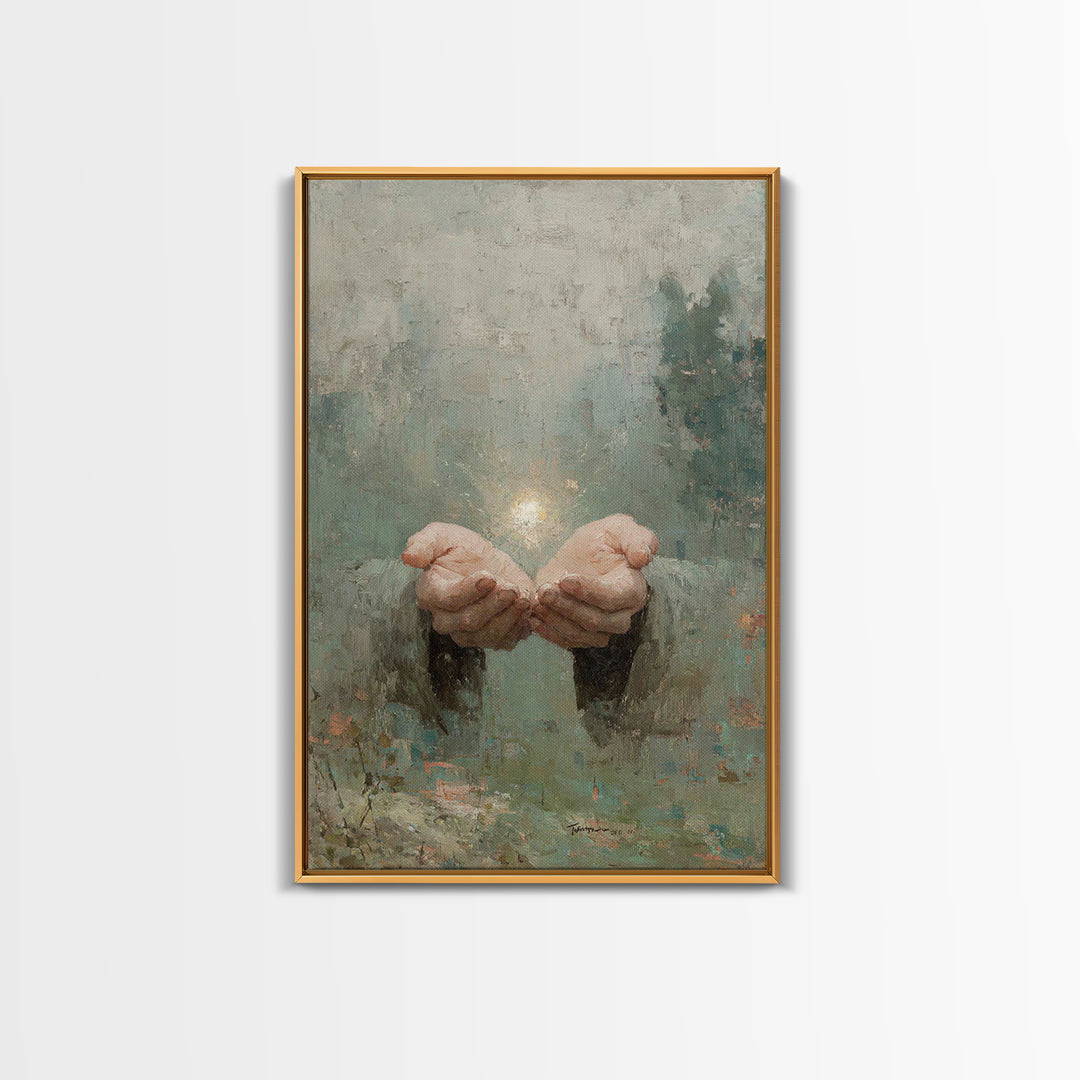 Light Of Offering | Framed Canvas Print | Christian Art Canvas | Christian Wall Art | Modern Christian Art | Christian Gift Ideas | Jesus P