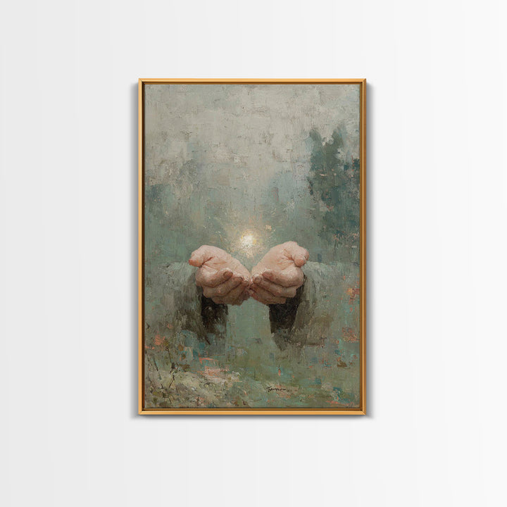 Light Of Offering | Framed Canvas Print | Christian Art Canvas | Christian Wall Art | Modern Christian Art | Christian Gift Ideas | Jesus P