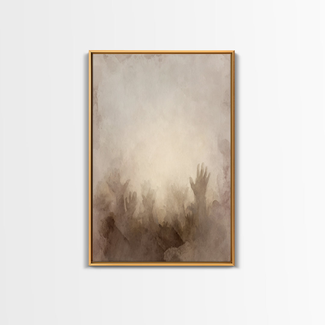 Rise In Worship | Framed Canvas Print | Christian Wall Art | Christian Art Canvas | Christian Art Gift | Abstract Christian Art | Modern Ch