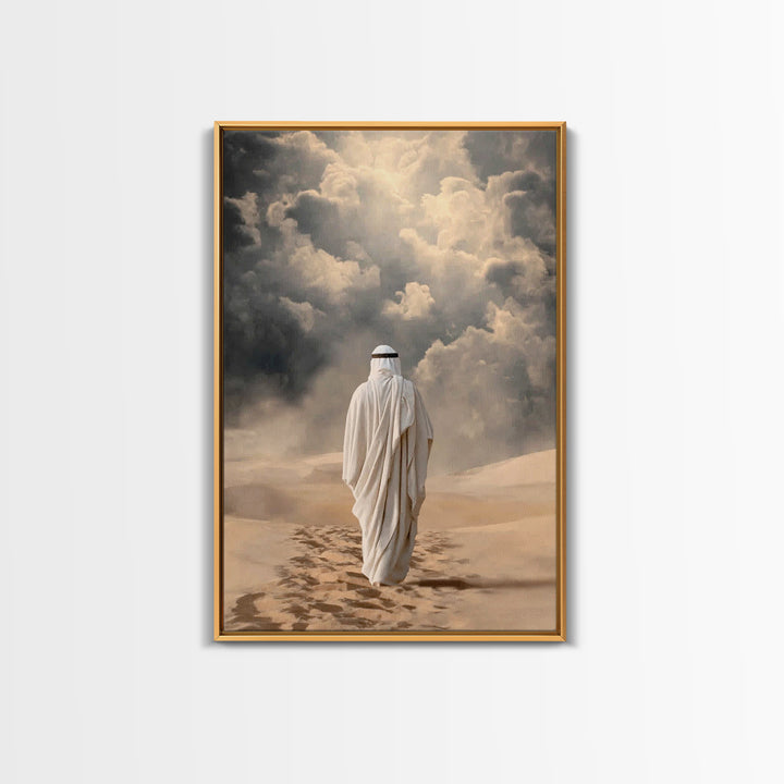 Desert Walk Light – Framed Canvas Print – Christian Art Canvas – Christian Wall Art – Jesus Painting – Modern Christian Art – Christian Gif