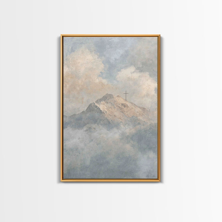 Mountain Of Hope – Framed Canvas Print – Christian Wall Art – Christian Art Canvas – Large Christian Painting – Christian Christmas Art – C