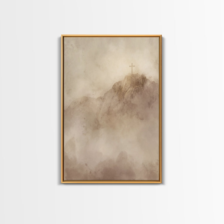 Cross Of Dawn – Framed Canvas Print – Christian Wall Art – Christian Art Canvas – Vintage Christian Art – Christmas Wall Art – Christian Ch
