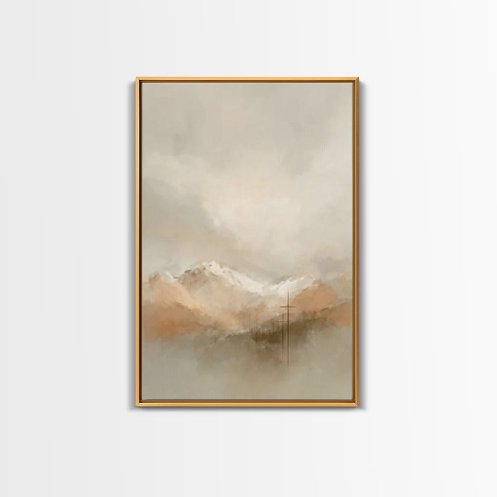 Cloudborne Mercy – Framed Canvas Print – Christian Wall Art – Christian Art Canvas – Blue Christian Art – Modern Christian Painting – Chris