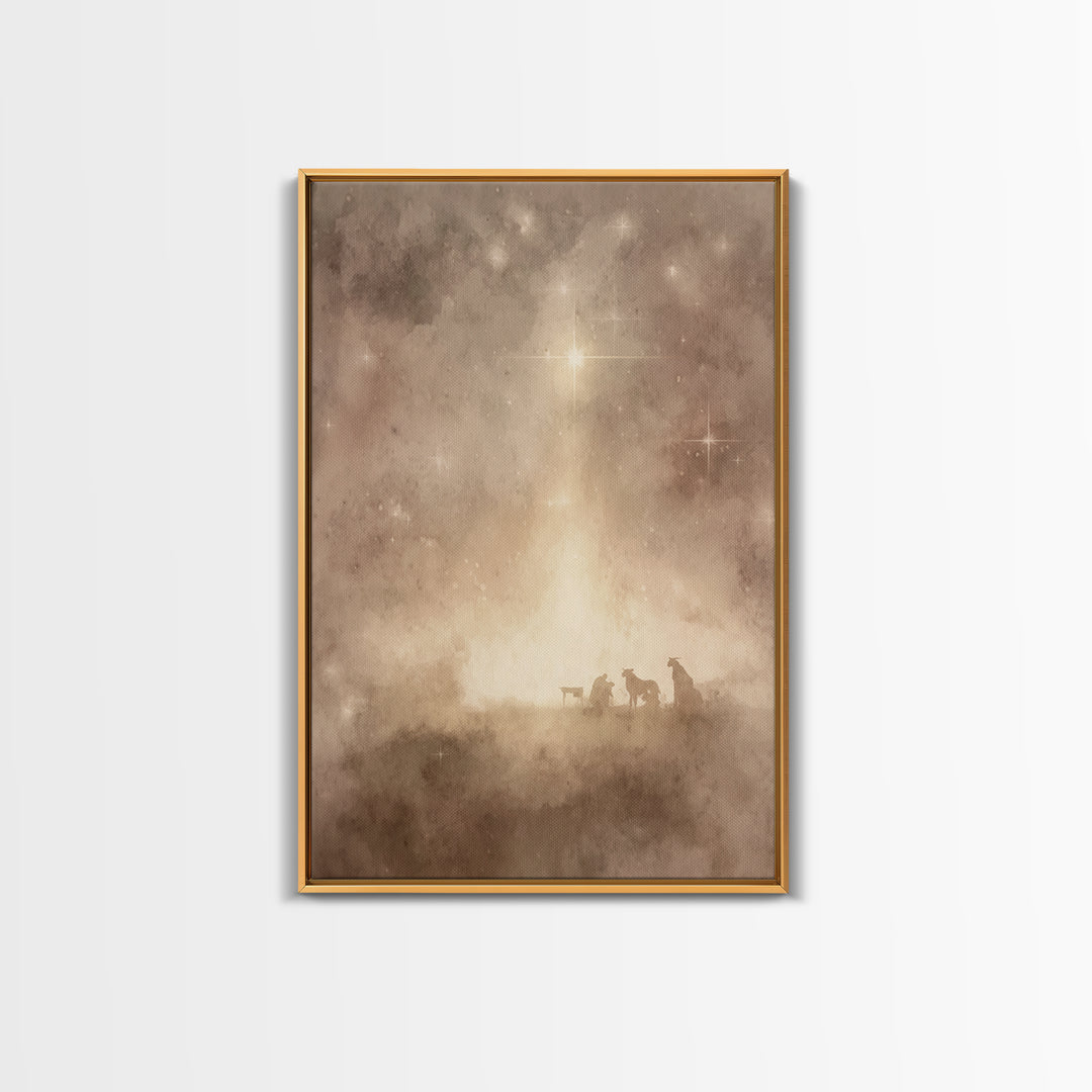 Holy Night Sky | Framed Canvas Print | Christian Wall Art | Christian Christmas Art | Christmas Art Prints | Christian Decor | Christmas Wa