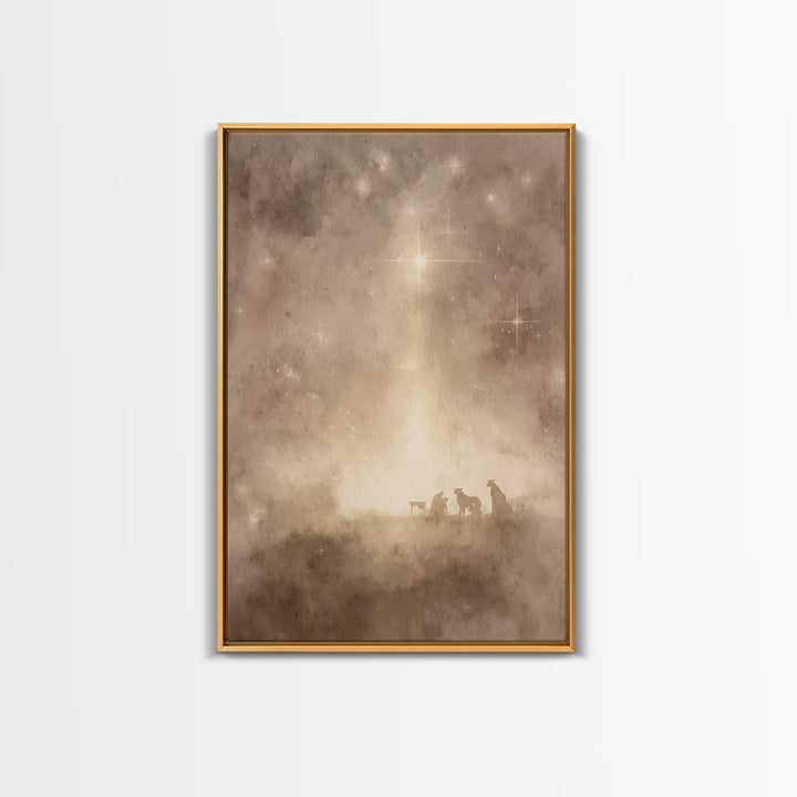 Holy Night Sky | Framed Canvas Print | Christian Wall Art | Christian Christmas Art | Christmas Art Prints | Christian Decor | Christmas Wa
