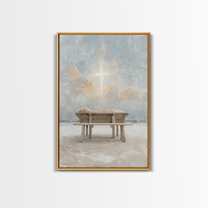 Divine Dawn Promise – Framed Canvas Print – Christmas Art – Christian Wall Art – Jesus Art – Christian Decor – Christian Art Canvas