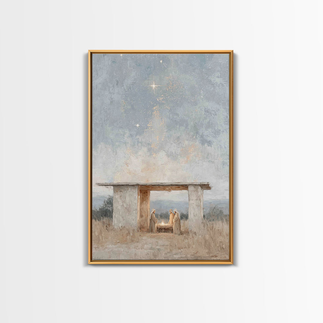 Shelter of Peace – Framed Canvas Print – Christian Decor – Jesus Art – Christian Art Canvas – Christmas Art – Christian Wall Art