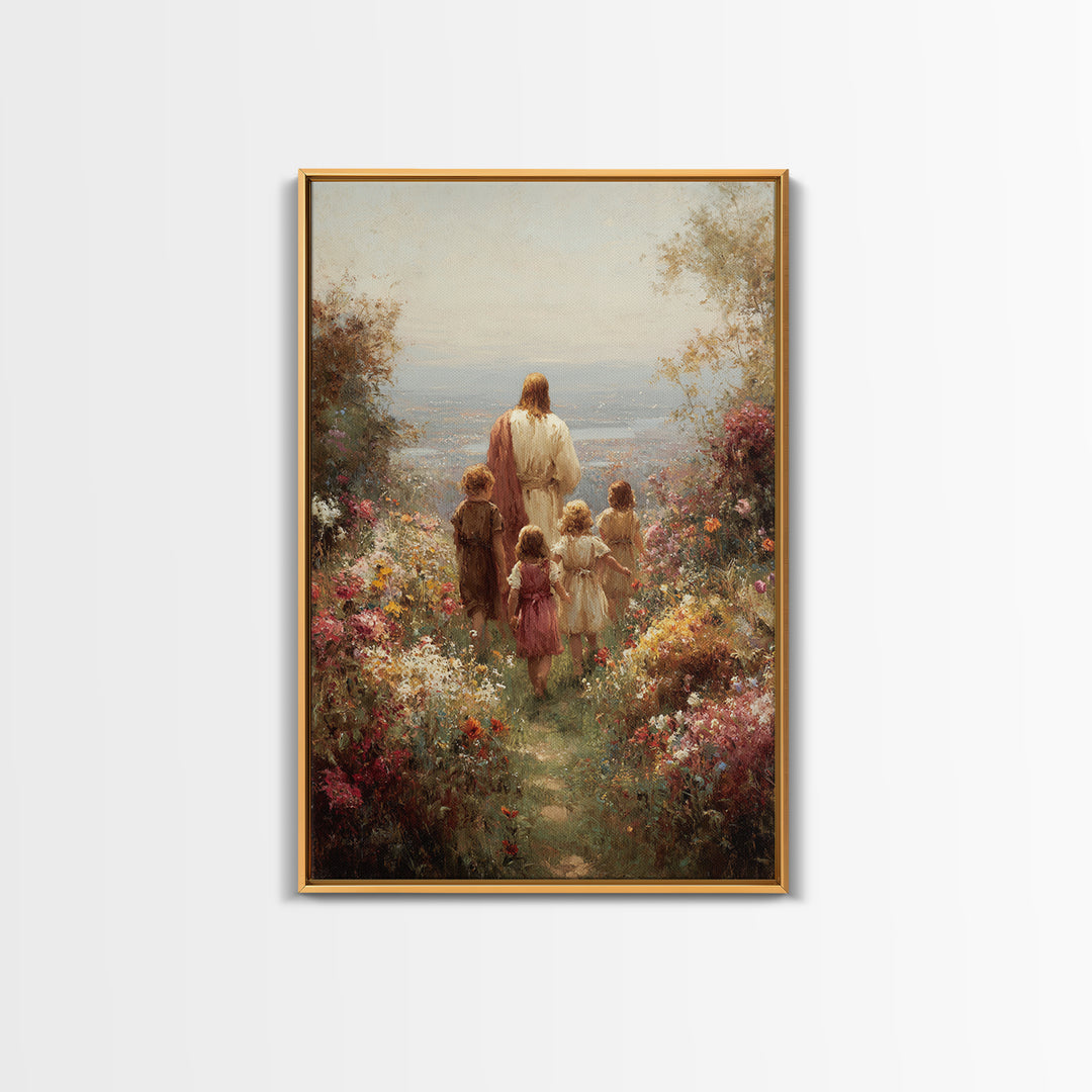 Garden Of Promise – Framed Canvas Print – Christian Art Canvas – Christian Wall Art – Jesus Painting – Christian Decor – Christian Art