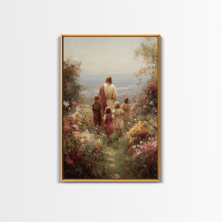 Garden Of Promise – Framed Canvas Print – Christian Art Canvas – Christian Wall Art – Jesus Painting – Christian Decor – Christian Art