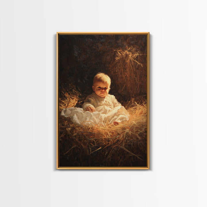 Blessed Child Radiance – Framed Canvas Print – Christian Wall Art – Christian Art Canvas – Jesus Painting – Christmas Art Work – Christian