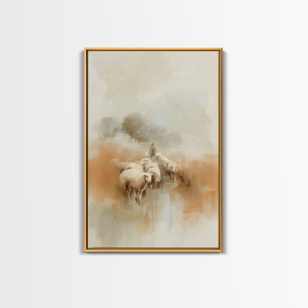 Guardian Of The Flock | Framed Canvas Print | Jesus Painting | Christian Wall Art | Christian Art Canvas | Christian Decor | Christian Chri