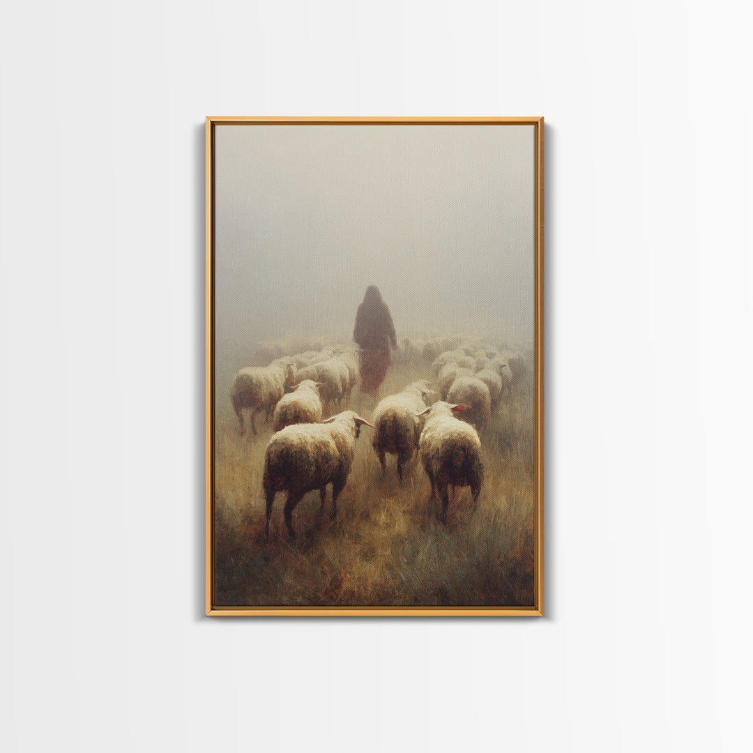 Fog Of Guidance | Framed Canvas Print | Christian Art Canvas | Christian Gift | Jesus Painting | Christian Wall Art | Moody Christmas Art