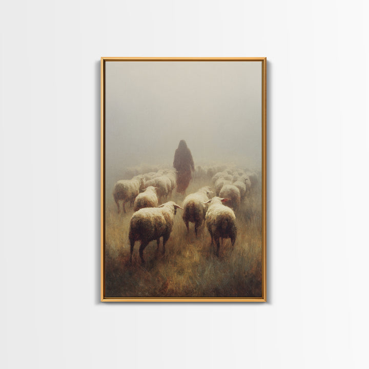 Fog Of Guidance | Framed Canvas Print | Christian Art Canvas | Christian Gift | Jesus Painting | Christian Wall Art | Moody Christmas Art