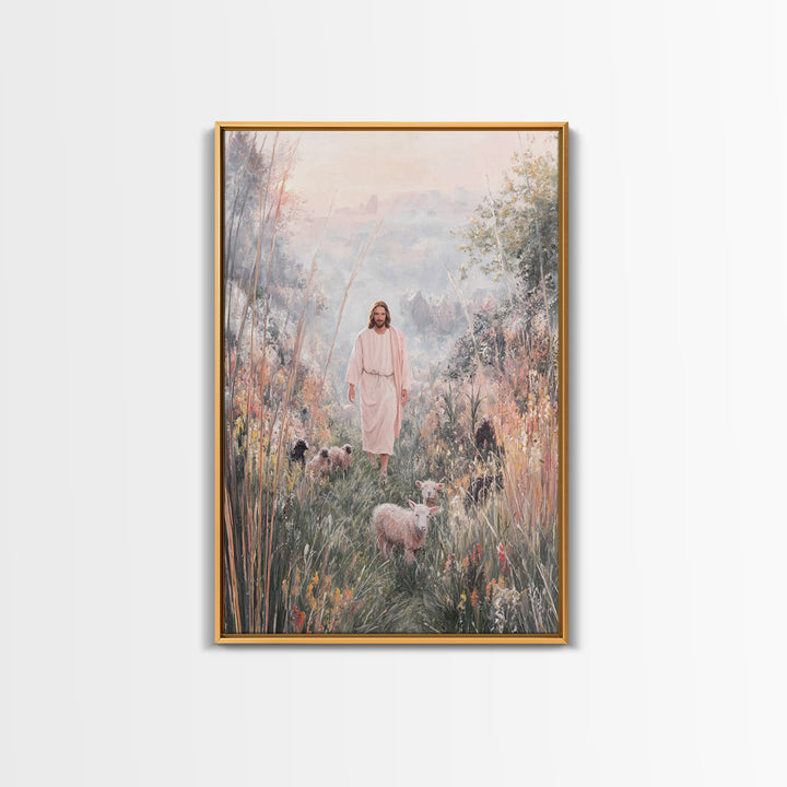 Dawn Shepherd Light, Framed Canvas Print, Christian Art Print, Jesus Art Print, Christian Wall Art, Unique Christian Art, Christian Christm