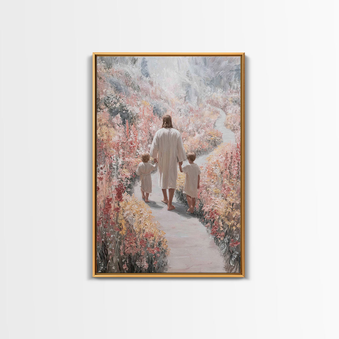 Wildflower Journey, Framed Canvas Print, Christian Art Canvas, Christian Wall Art, Jesus Painting, Subtle Christian Art, Christian Decorati