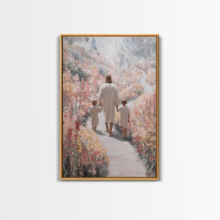 Wildflower Journey, Framed Canvas Print, Christian Art Canvas, Christian Wall Art, Jesus Painting, Subtle Christian Art, Christian Decorati