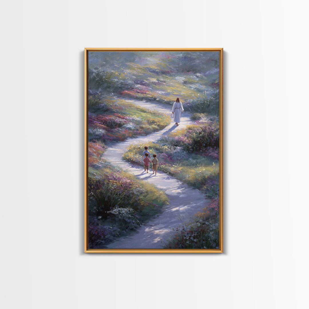 Path Of Peace – Framed Canvas Print – Christian Wall Art – Jesus Painting – Christian Art Canvas – Pastoral Scenery – Christian Decor For H
