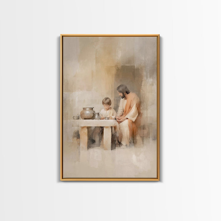 Table Of Blessing – Framed Canvas Print – Christian Wall Art – Christian Art Canvas – Jesus Painting – Subtle Christian Art – Christian Gif