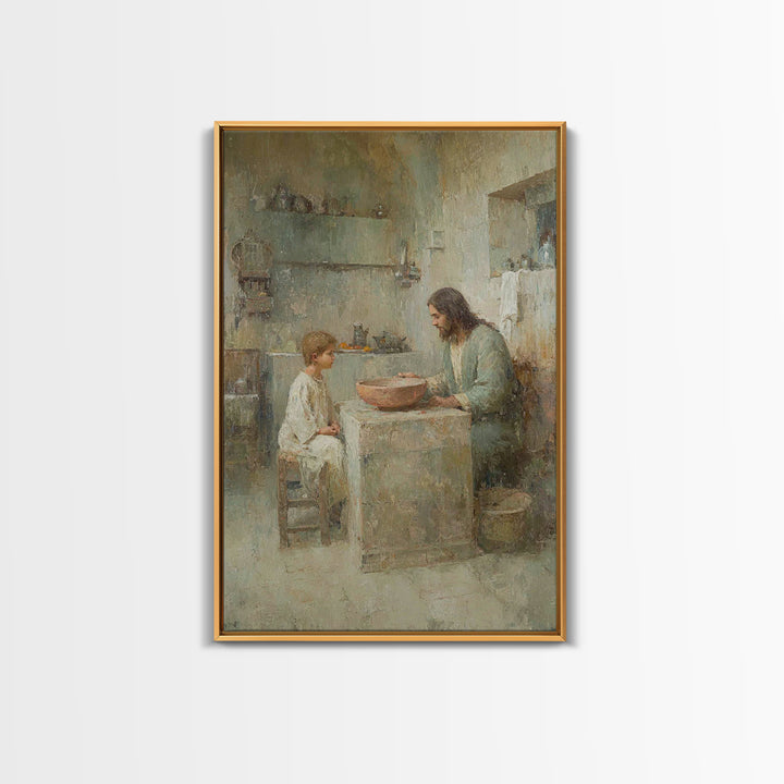 Warm Instruction – Framed Canvas Print – Christian Wall Art – Christian Art Canvas – Jesus Painting – Moody Christian Art – Christian Decor