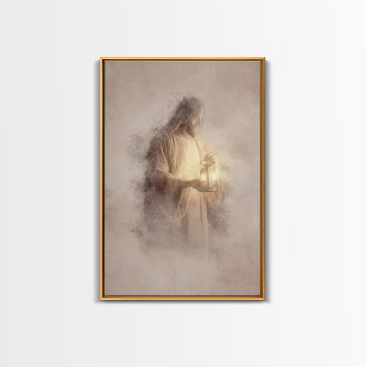 Heavenly Glow – Framed Canvas Print – Christian Wall Art – Jesus Painting – Christian Art Canvas – Subtle Christian Art – Christian Home De