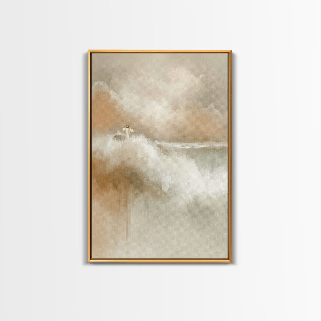 Divine Stillness, Framed Canvas Print, Christian Art Print, Jesus Canvas Art, Subtle Christian Art, Christian Wall Art, Christmas Art Print