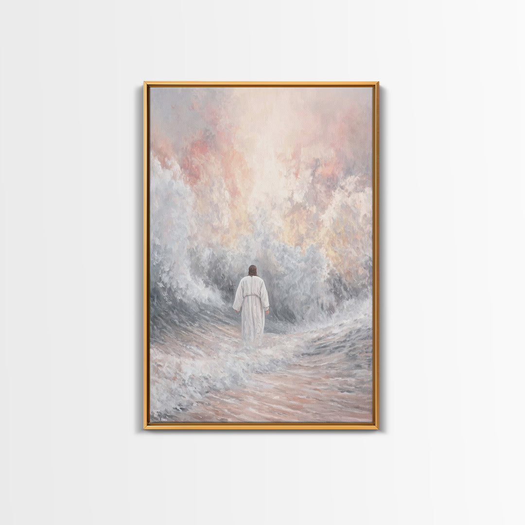 Light Of The Deep – Framed Canvas Print – Christian Art Painting – Jesus Wall Art – Christian Christmas Decorations – Abstract Christian Ar